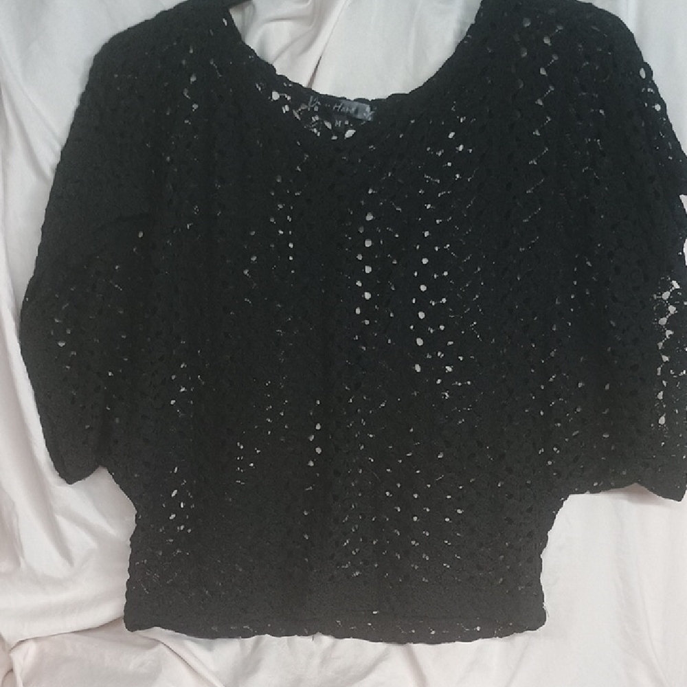 Chic Black Crochet Top